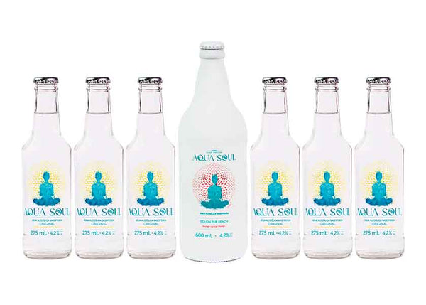 Aqua Soul Original 6 Garrafas 275ml + 1 Garrafa 600ml Sex on the Beach Aqua Soul
